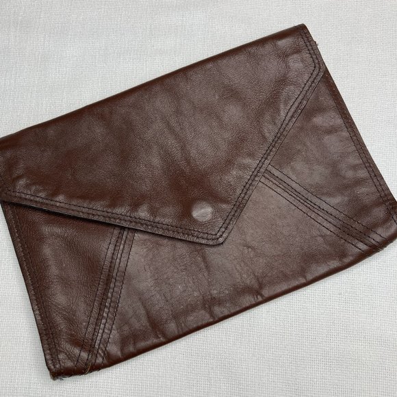 Leather Clutch Envelope Purse Vintage Brazilian - Picture 1 of 12